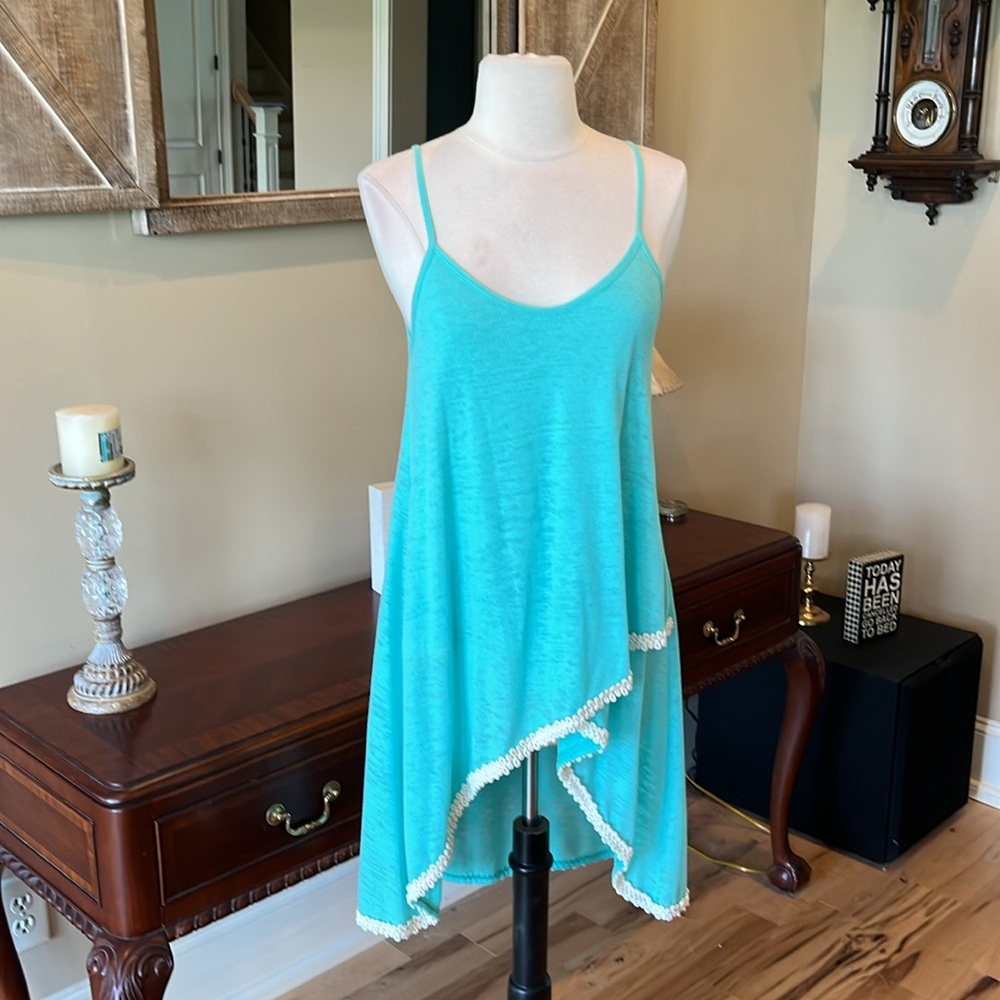 Long Flowy Tunic Mint Green